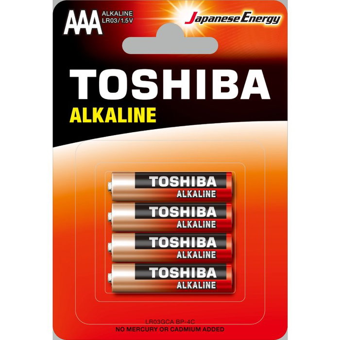 Toshiba Pack de 4 pilas alcalinas AAA LR03 1.5V Toshiba Pack de 4 pilas alcalinas AAA LR03 1.5V